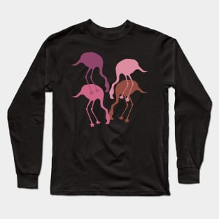 Pink Flamingo Camouflage Pattern Long Sleeve T-Shirt